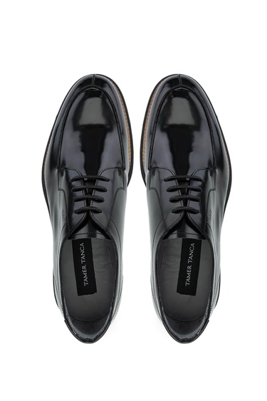  Tamer Tanca Erkek Hakiki Deri Siyah Açma Casual Ayakkabı