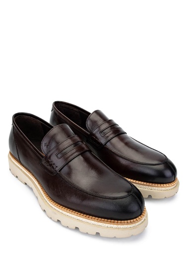  Tamer Tanca Erkek Hakiki Deri Kahverengi Casual Ayakkabı