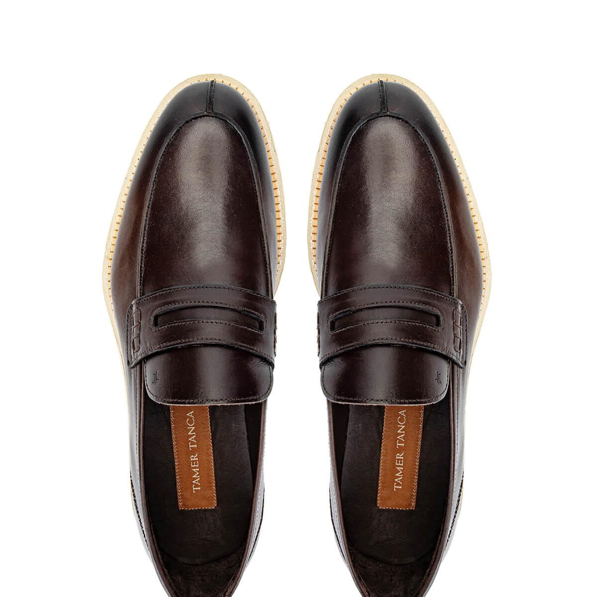 Tamer Tanca Erkek Hakiki Deri Kahverengi Casual Ayakkabı