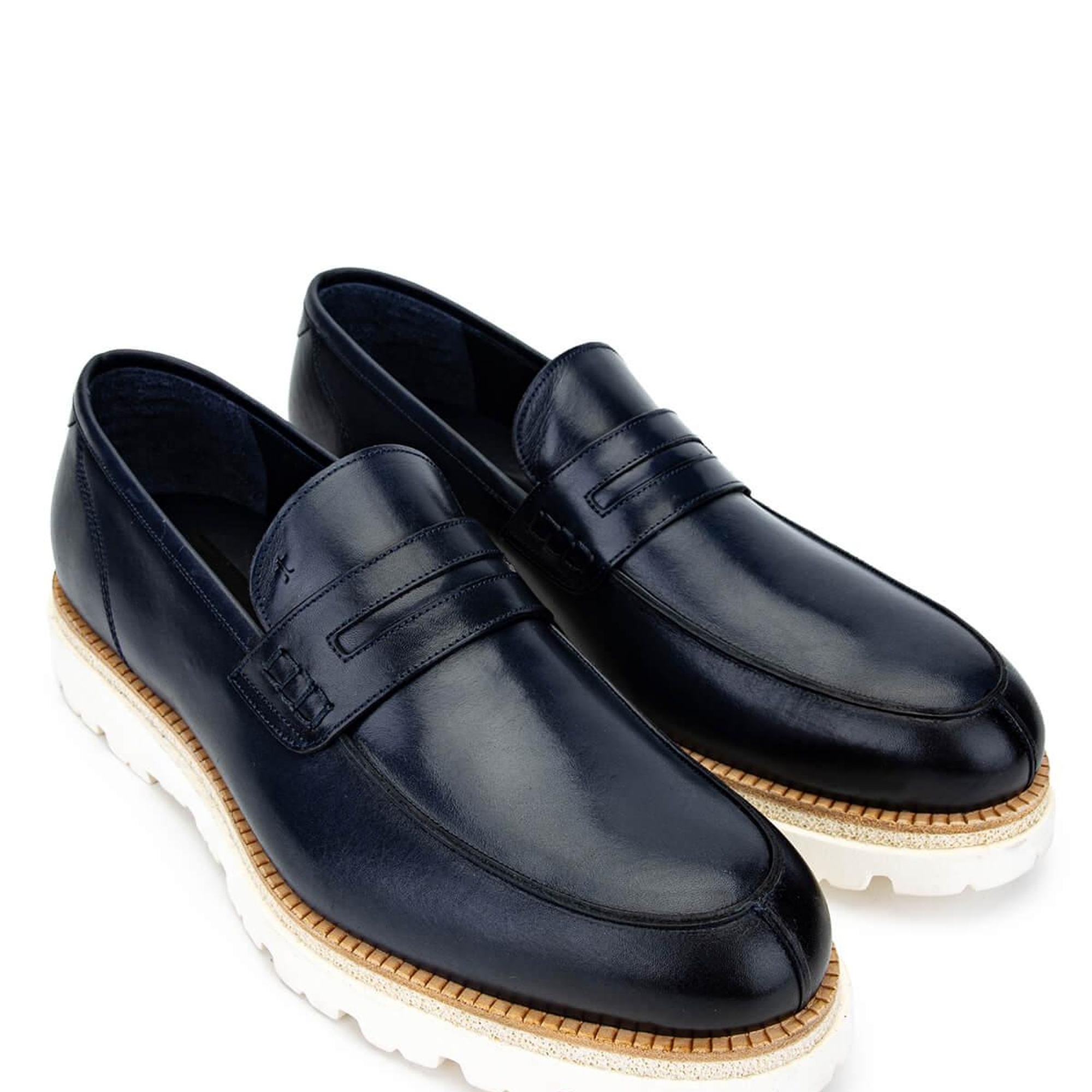 Tamer Tanca Erkek Hakiki Deri Lacivert Casual Ayakkabı