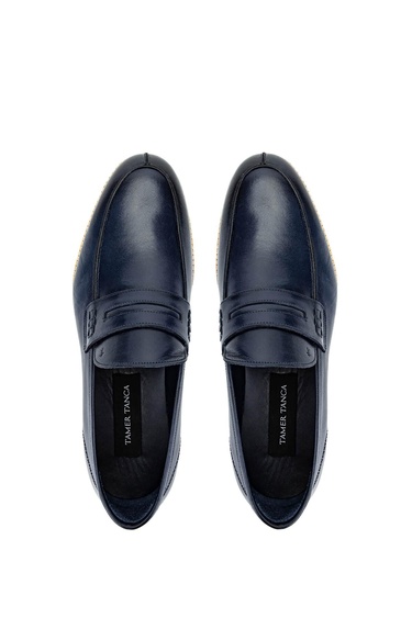  Tamer Tanca Erkek Hakiki Deri Lacivert Casual Ayakkabı