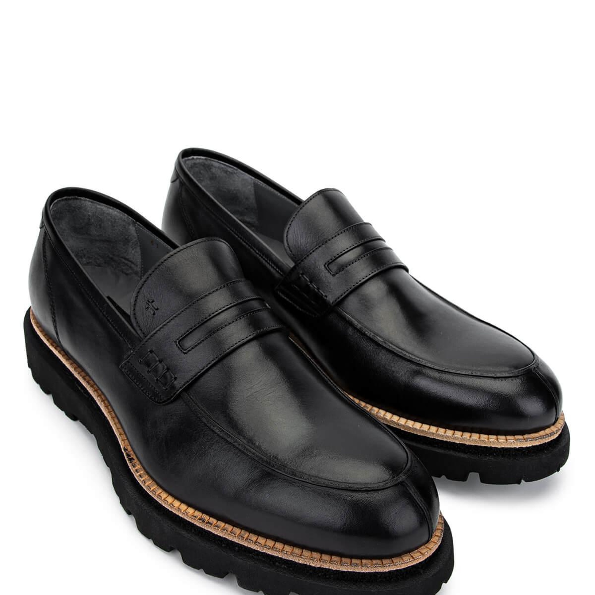 Tamer Tanca Erkek Hakiki Deri Siyah Deri Casual Ayakkabı