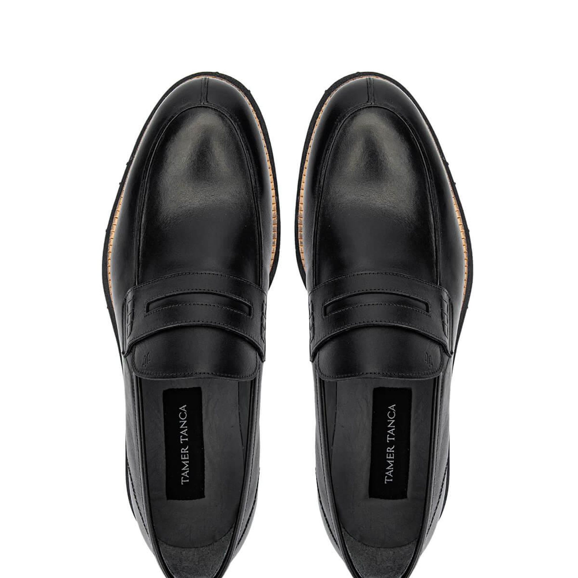Tamer Tanca Erkek Hakiki Deri Siyah Deri Casual Ayakkabı