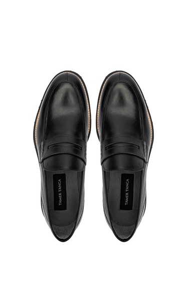  Tamer Tanca Erkek Hakiki Deri Siyah Deri Casual Ayakkabı