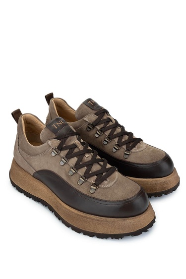  Tamer Tanca Erkek Hakiki Deri Bej Süet Sneakers & Spor Ayakkabı