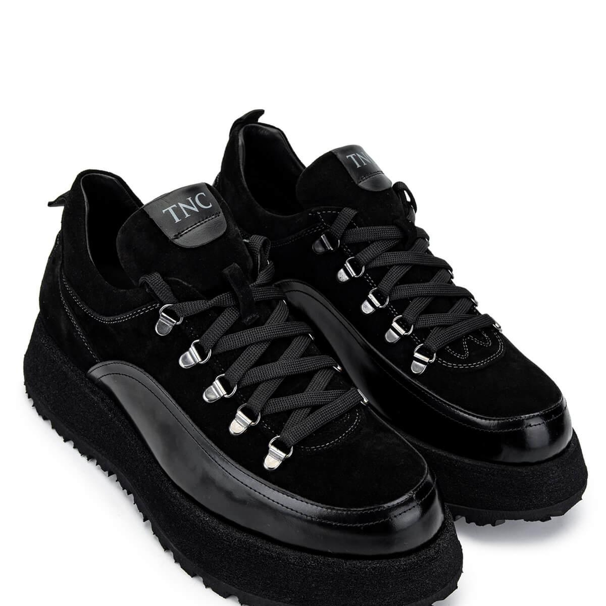 Tamer Tanca Erkek Hakiki Deri Siyah Süet Sneakers & Spor Ayakkabı