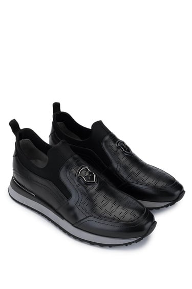  Tamer Tanca Erkek Hakiki Deri Siyah Sneakers & Spor Ayakkabı