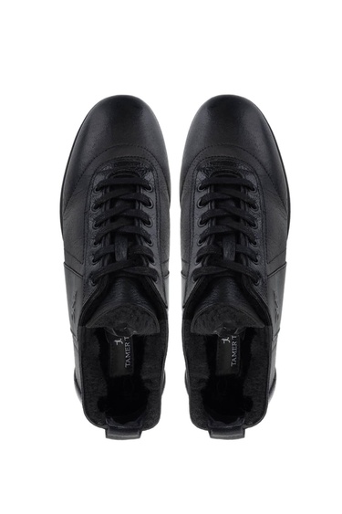 Tamer Tanca Erkek Hakiki Deri Siyah Casual Ayakkabı