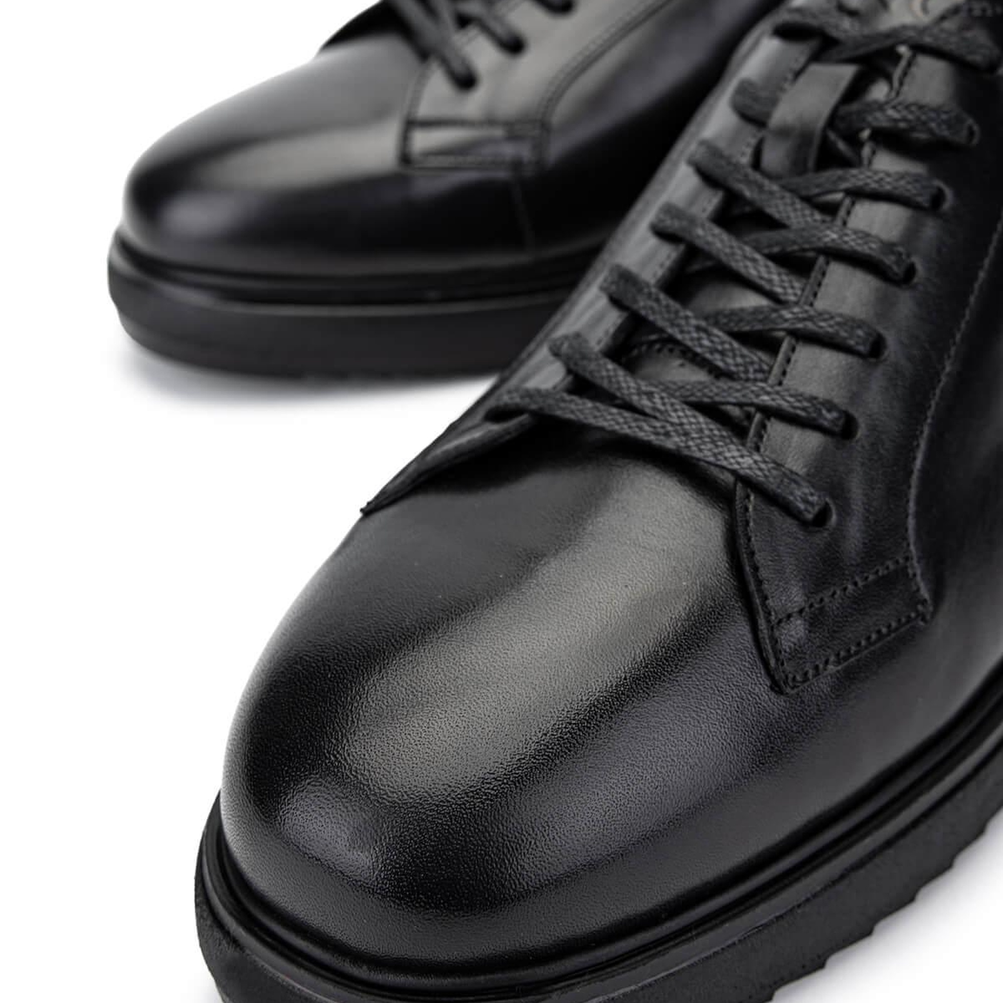 Tamer Tanca Erkek Hakiki Deri Siyah Deri Casual Ayakkabı