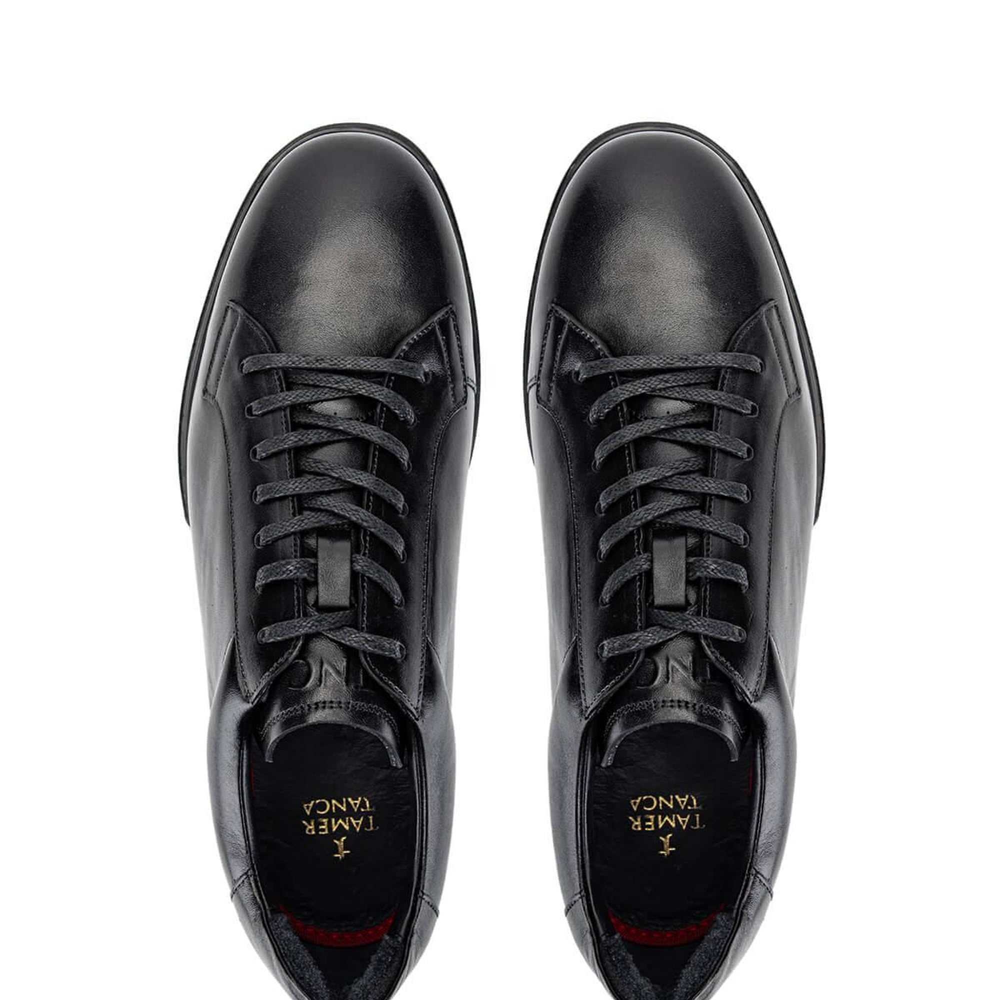 Tamer Tanca Erkek Hakiki Deri Siyah Deri Casual Ayakkabı