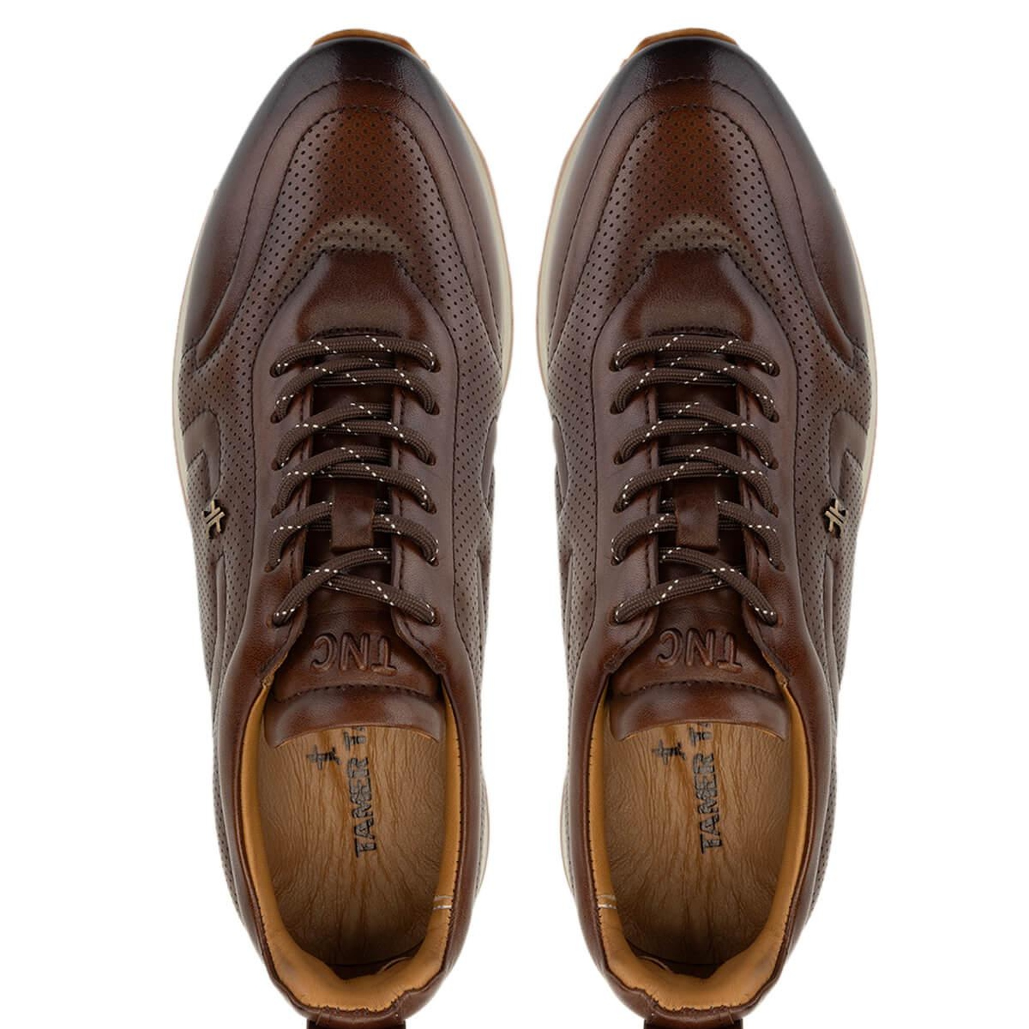 Tamer Tanca Erkek Hakiki Deri Kahverengi Sneakers & Spor Ayakkabı