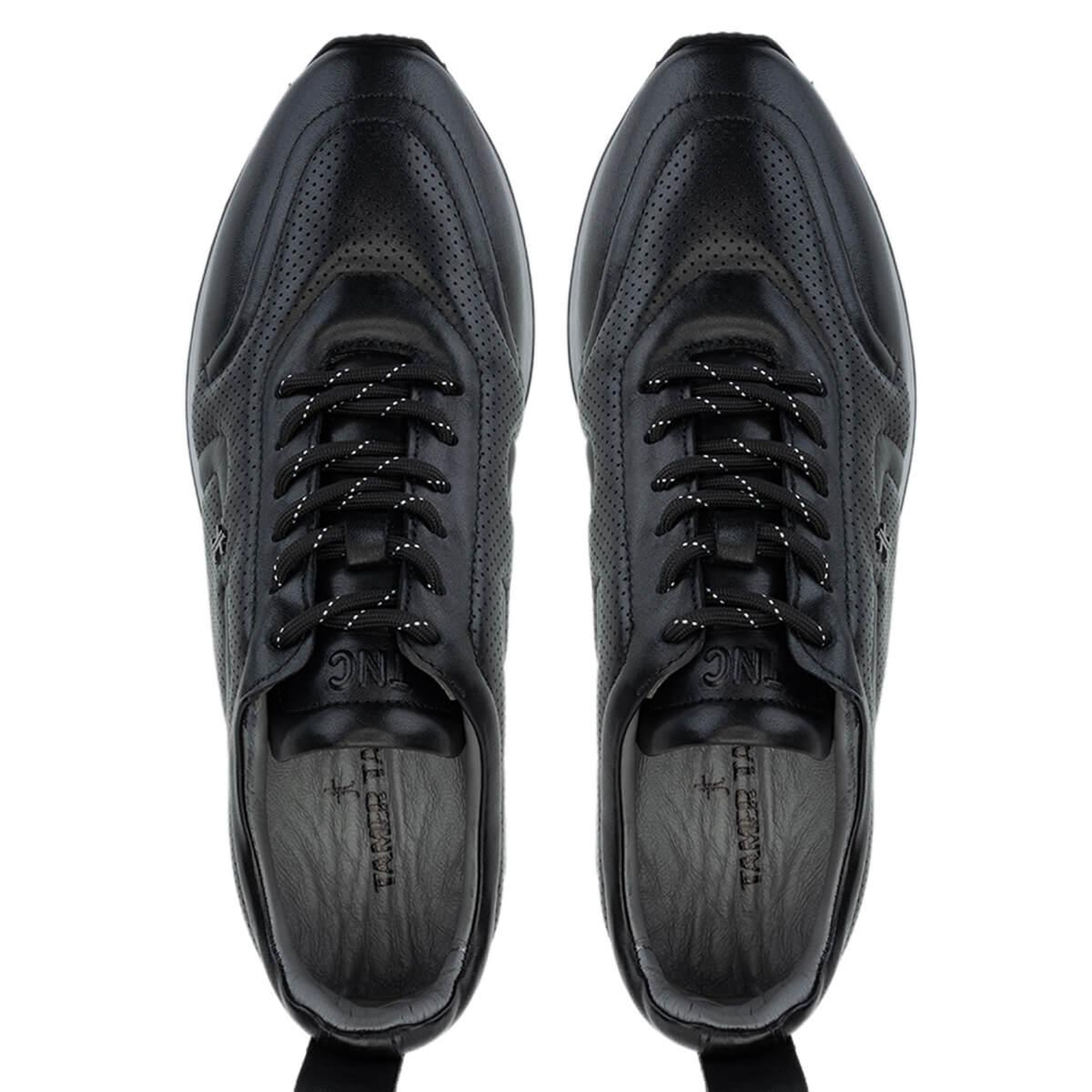 Tamer Tanca Erkek Hakiki Deri Siyah Sneakers & Spor Ayakkabı