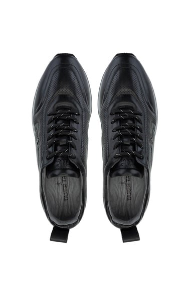  Tamer Tanca Erkek Hakiki Deri Siyah Sneakers & Spor Ayakkabı