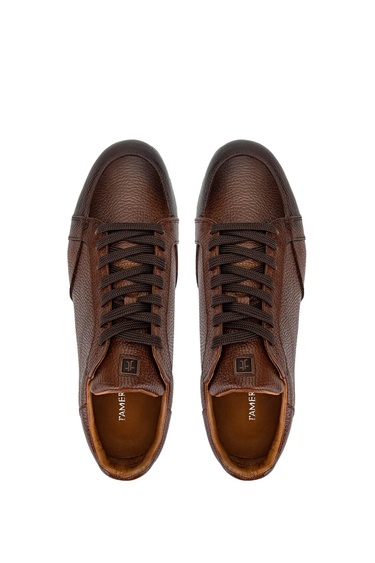  Tamer Tanca Erkek Hakiki Deri Kahverengi Sneakers & Spor Ayakkabı