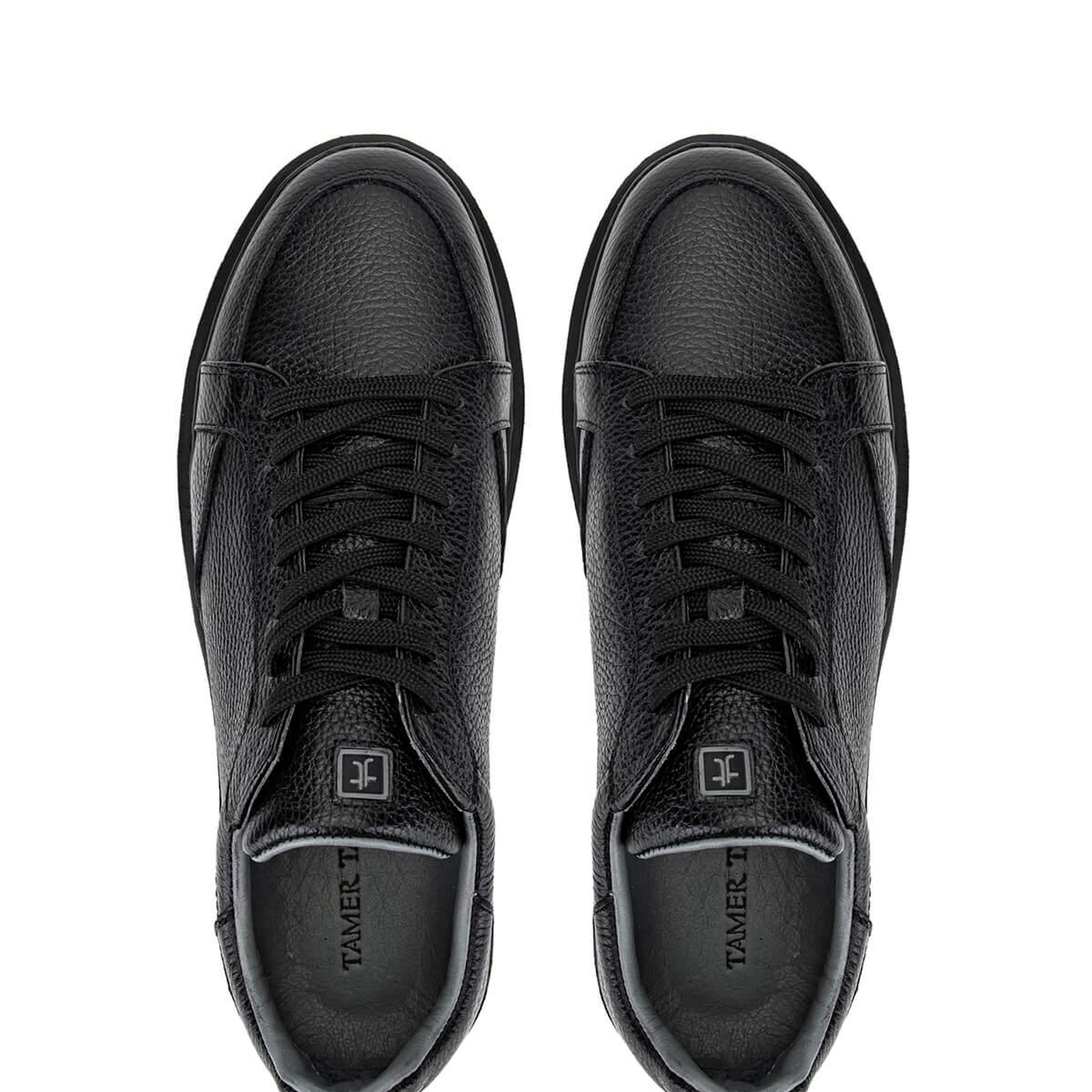 Tamer Tanca Erkek Hakiki Deri Siyah Floter Sneakers & Spor Ayakkabı