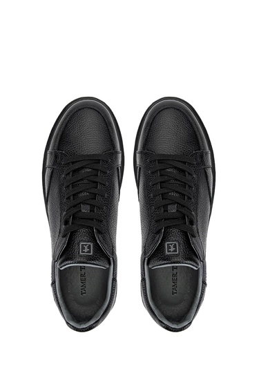  Tamer Tanca Erkek Hakiki Deri Siyah Floter Sneakers & Spor Ayakkabı