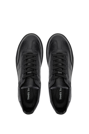  Tamer Tanca Erkek Hakiki Deri Siyah Sneakers & Spor Ayakkabı