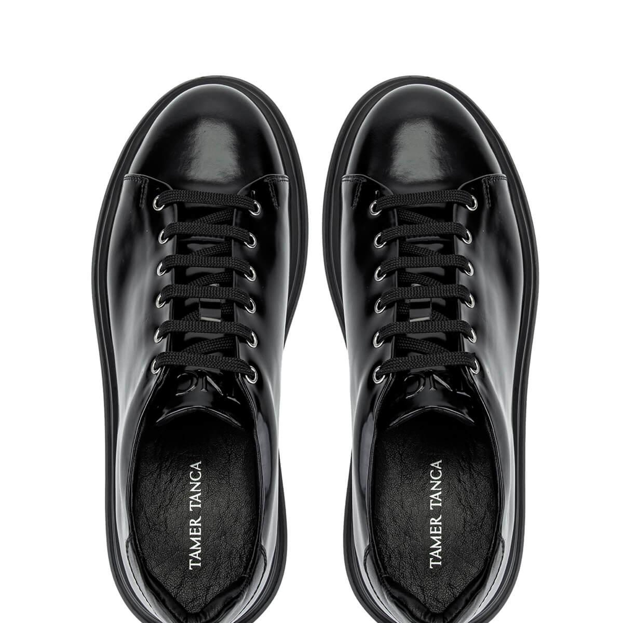 Tamer Tanca Erkek Hakiki Deri Siyah Açma Sneakers & Spor Ayakkabı