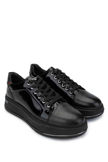  Tamer Tanca Erkek Hakiki Deri Siyah Sneakers & Spor Ayakkabı
