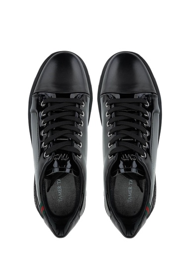  Tamer Tanca Erkek Hakiki Deri Siyah Sneakers & Spor Ayakkabı