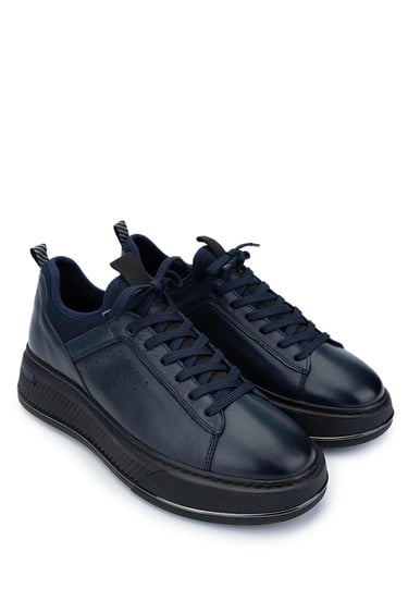  Tamer Tanca Erkek Hakiki Deri Lacivert Sneakers & Spor Ayakkabı