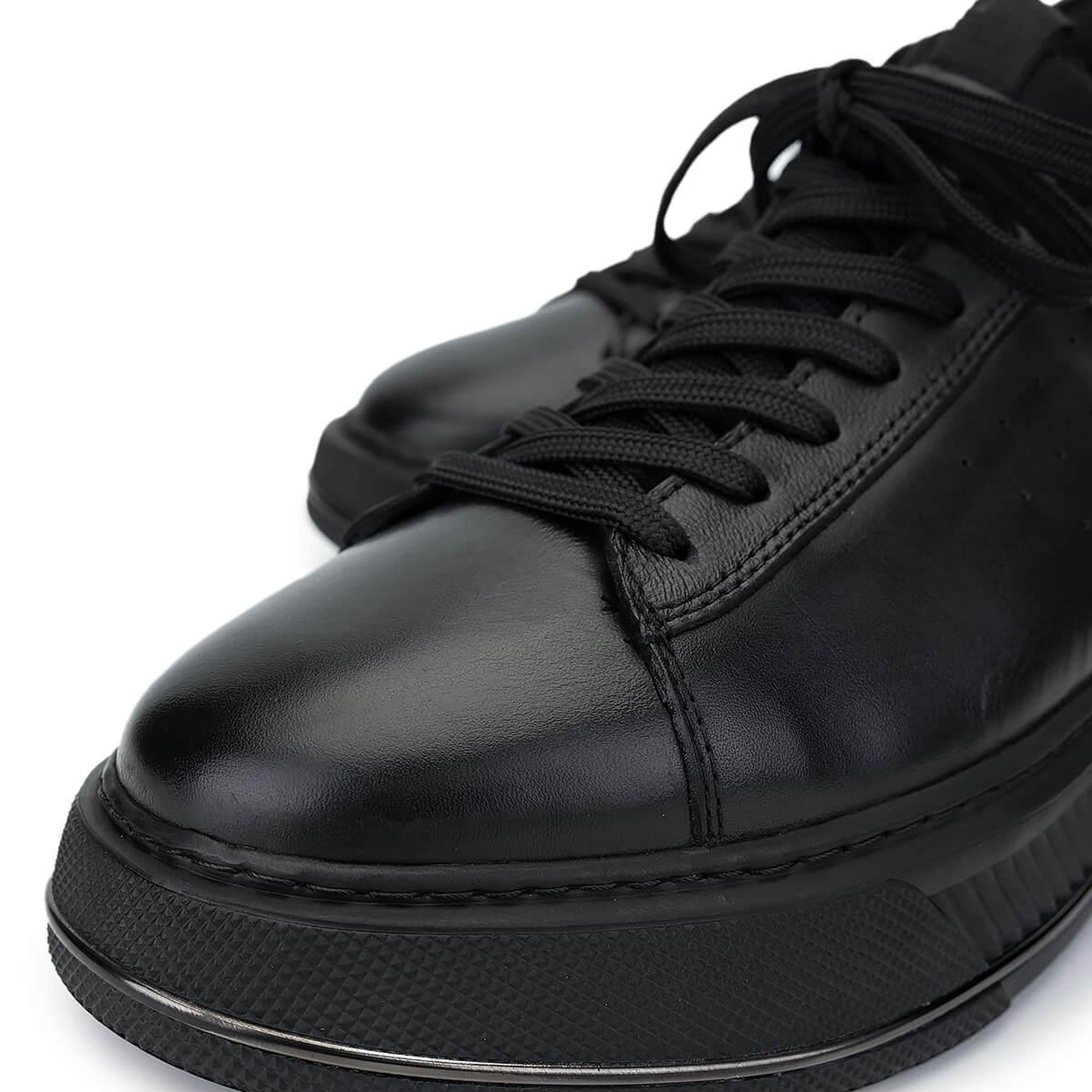 Tamer Tanca Erkek Hakiki Deri Siyah Analin Sneakers & Spor Ayakkabı