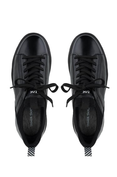  Tamer Tanca Erkek Hakiki Deri Siyah Analin Sneakers & Spor Ayakkabı