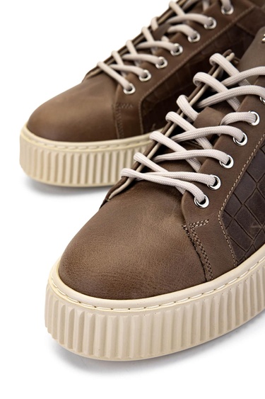  Tamer Tanca Erkek Hakiki Deri Vizon Sneakers & Spor Ayakkabı