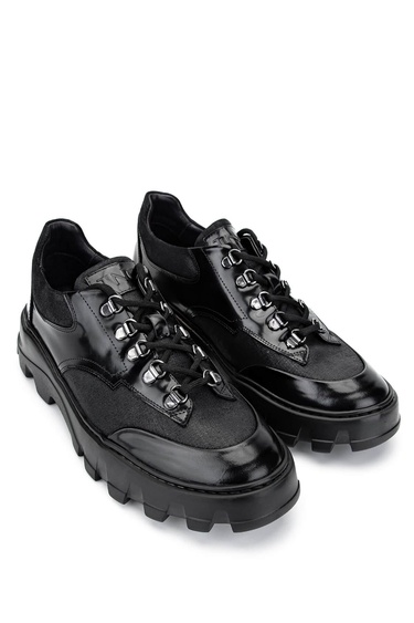  Tamer Tanca Erkek Hakiki Deri Siyah Sneakers & Spor Ayakkabı