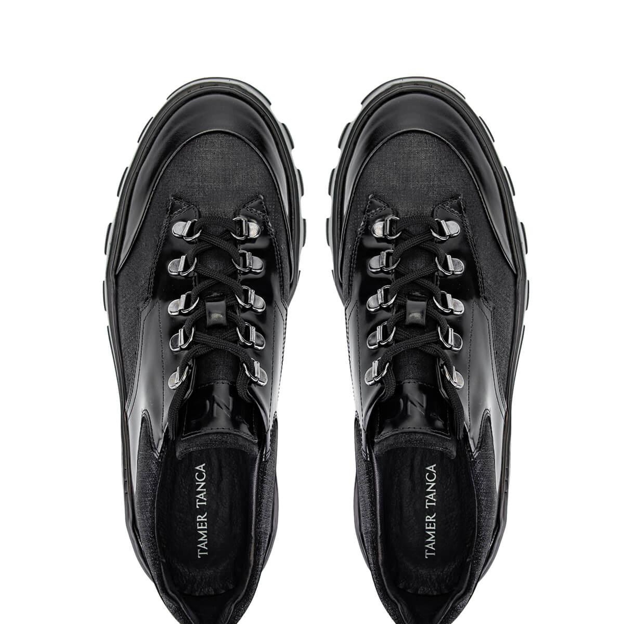 Tamer Tanca Erkek Hakiki Deri Siyah Sneakers & Spor Ayakkabı