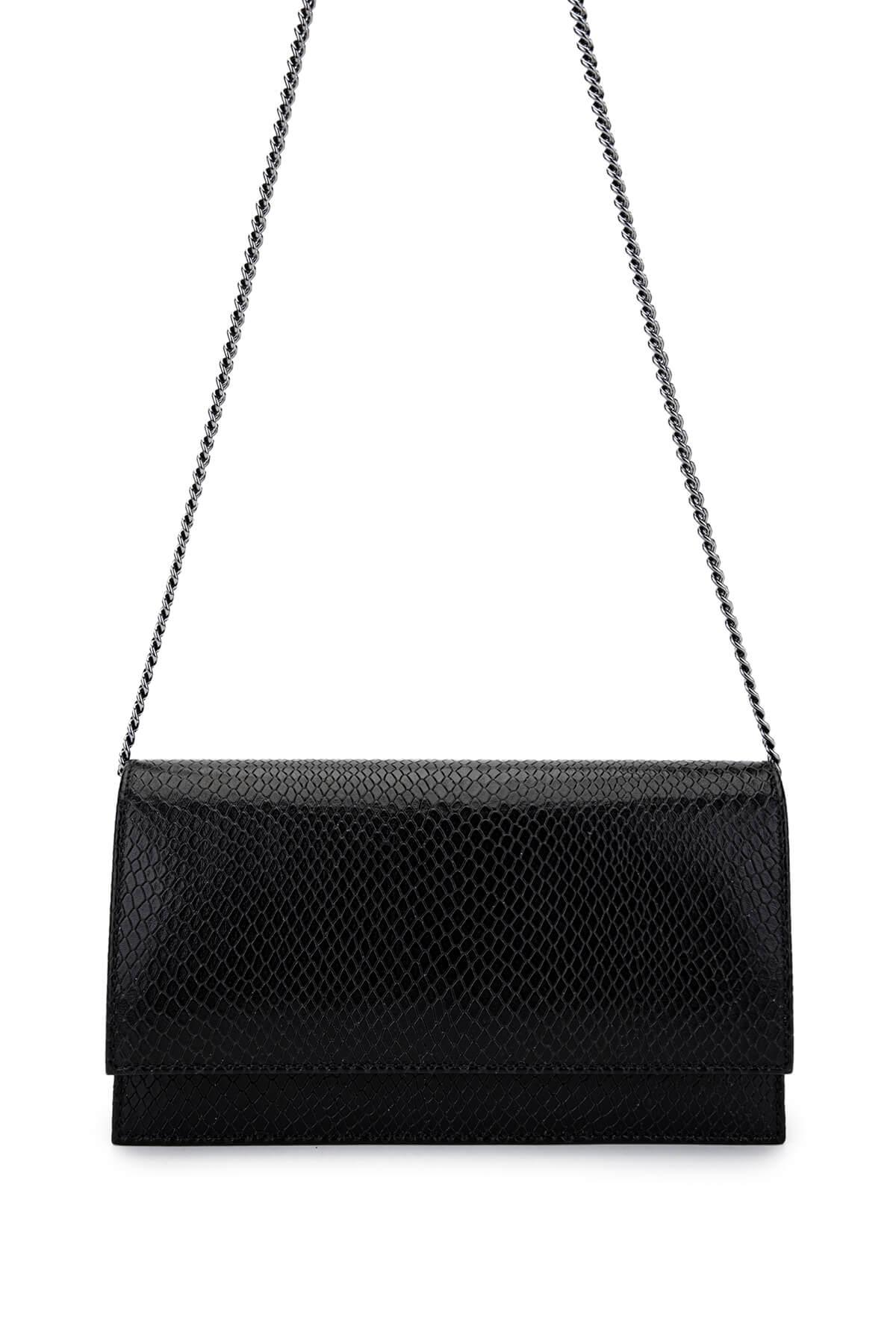  Tamer Tanca Kadın Hakiki Deri Siyah Omuz Çanta