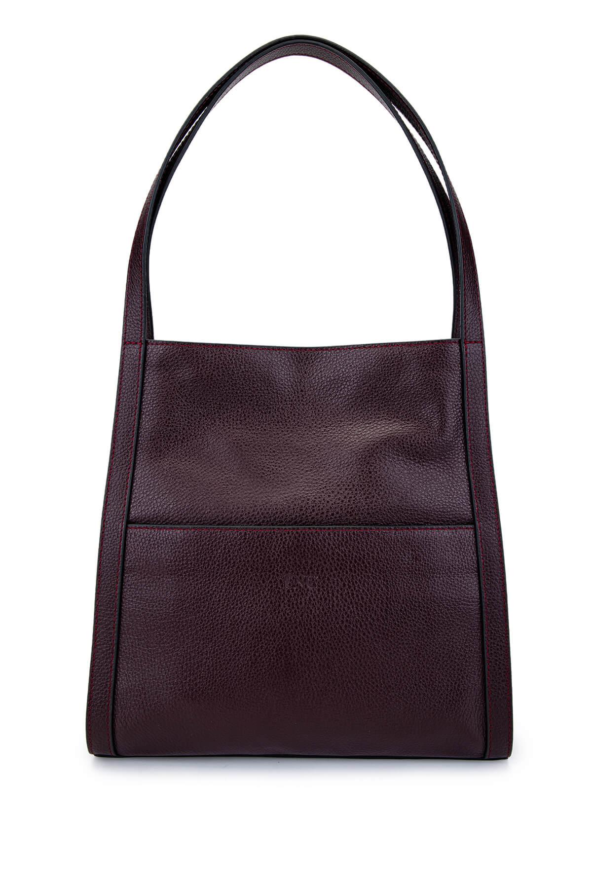  Tamer Tanca Kadın Hakiki Deri Bordo Omuz Çanta