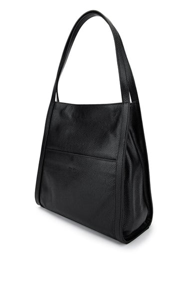  Tamer Tanca Kadın Hakiki Deri Siyah Floter Omuz Çanta