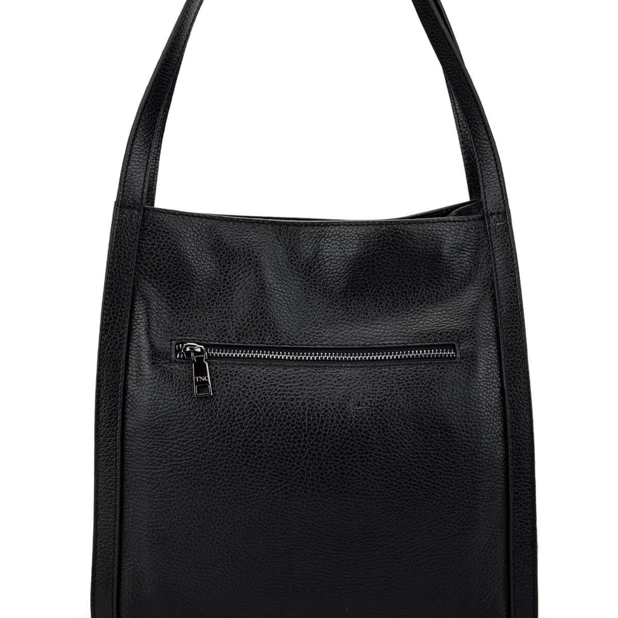 Tamer Tanca Kadın Hakiki Deri Siyah Floter Omuz Çanta