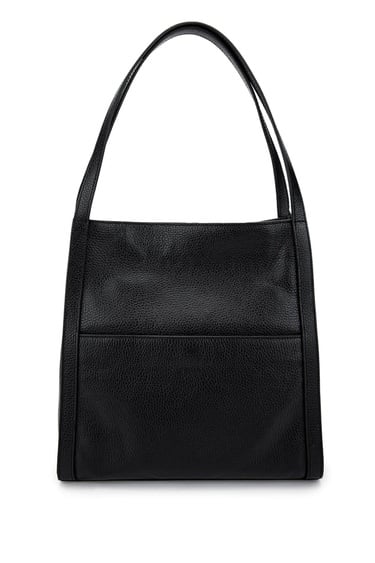  Tamer Tanca Kadın Hakiki Deri Siyah Floter Omuz Çanta