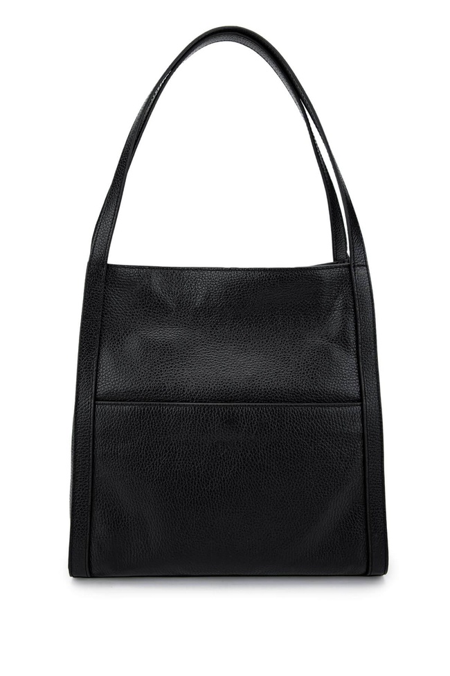  Tamer Tanca Kadın Hakiki Deri Siyah Floter Omuz Çanta