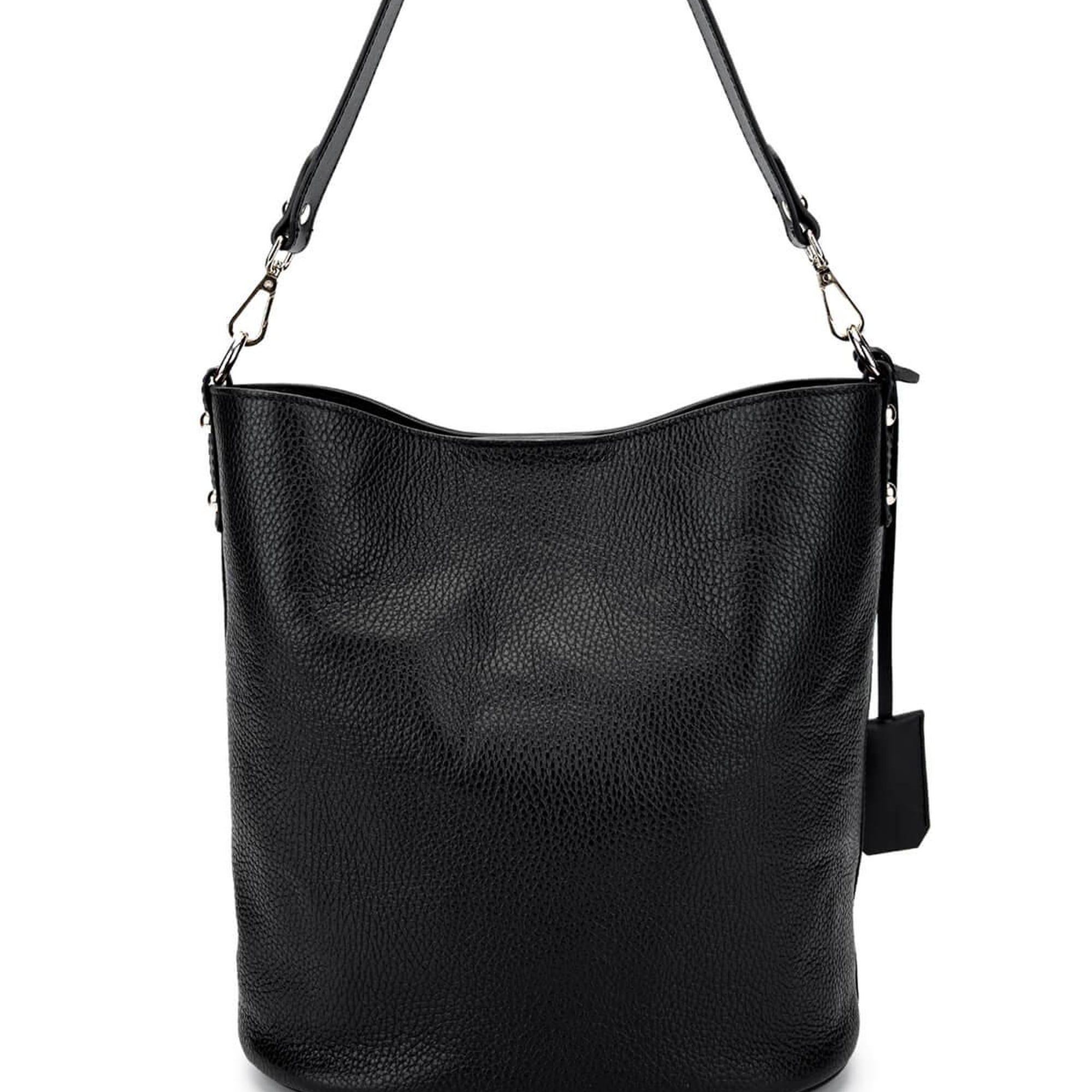 Tamer Tanca Kadın Hakiki Deri Siyah Floter Omuz Çanta