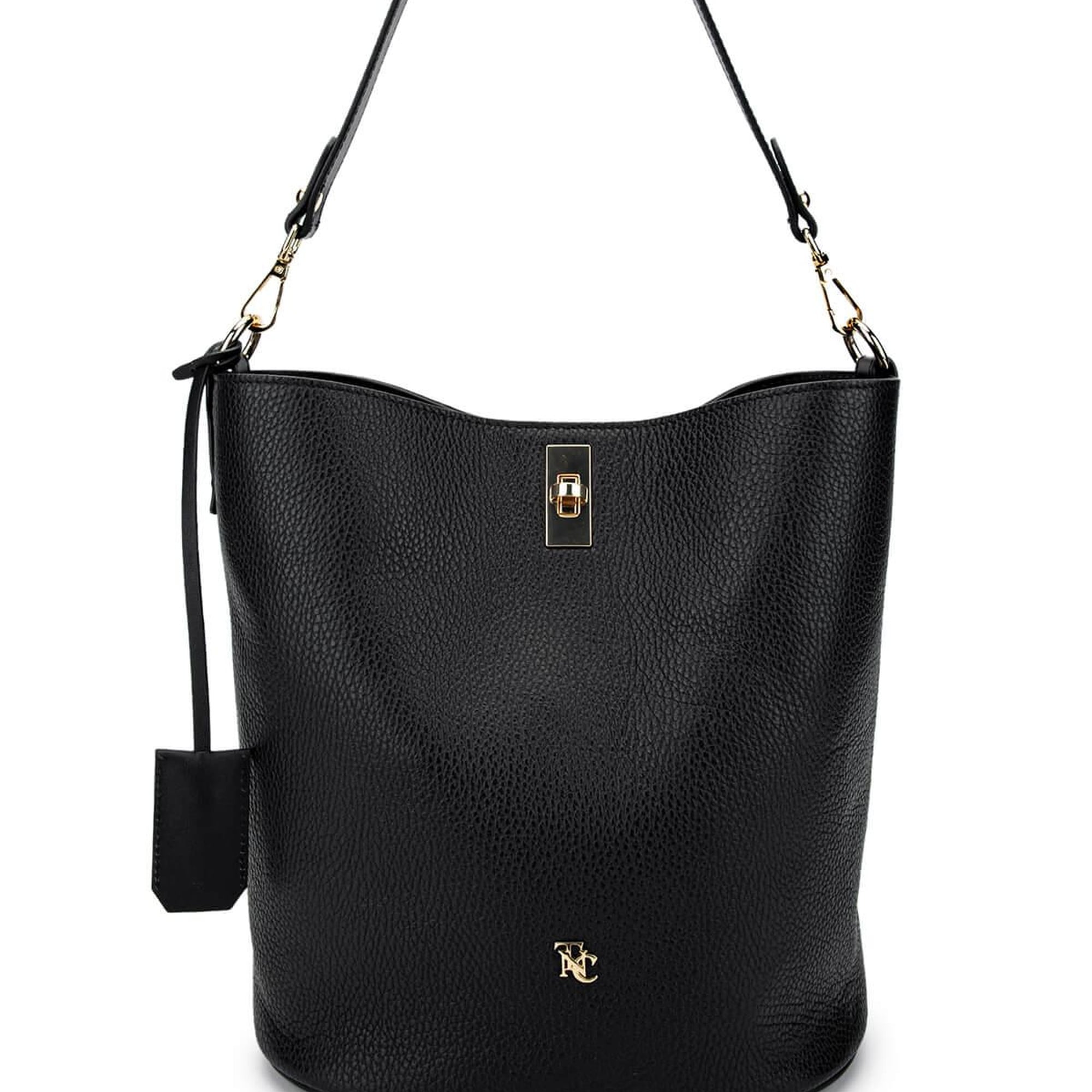 Tamer Tanca Kadın Hakiki Deri Siyah Floter Omuz Çanta