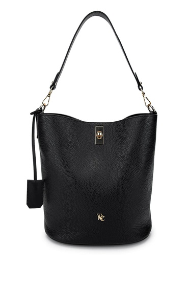  Tamer Tanca Kadın Hakiki Deri Siyah Floter Omuz Çanta