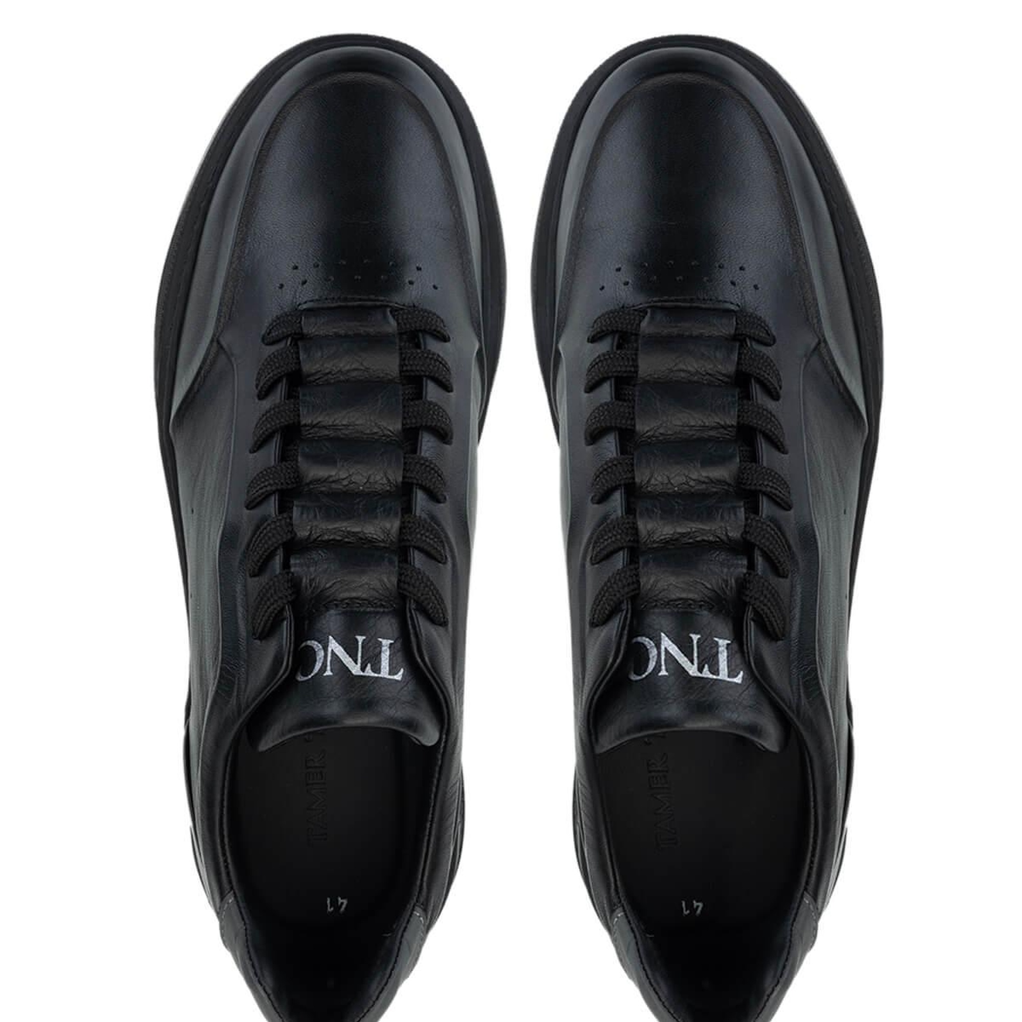 Tamer Tanca Erkek Hakiki Deri Siyah Sneakers & Spor Ayakkabı