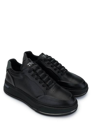  Tamer Tanca Erkek Hakiki Deri Siyah Sneakers & Spor Ayakkabı