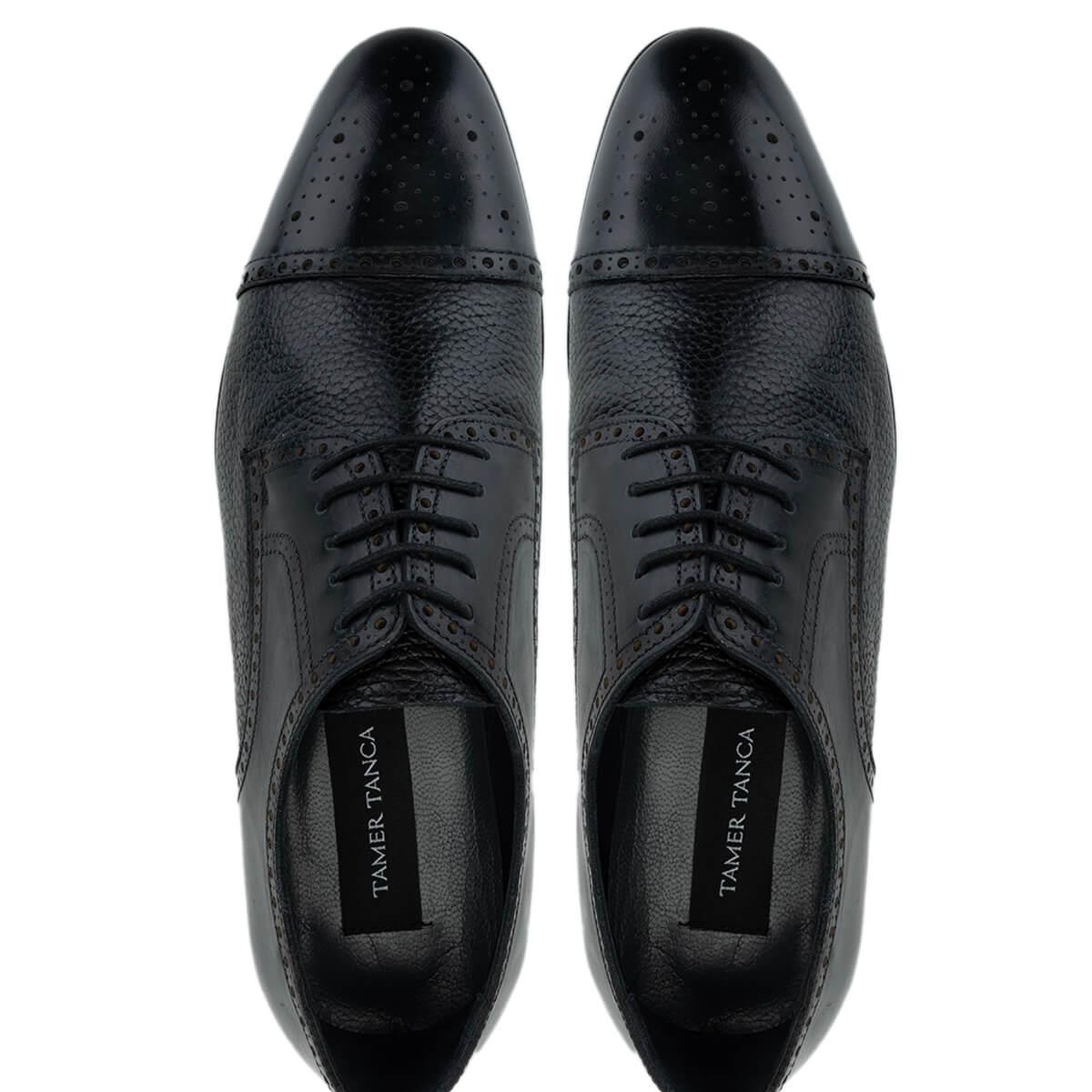 Tamer Tanca Erkek Hakiki Deri Siyah Klasik Ayakkabı