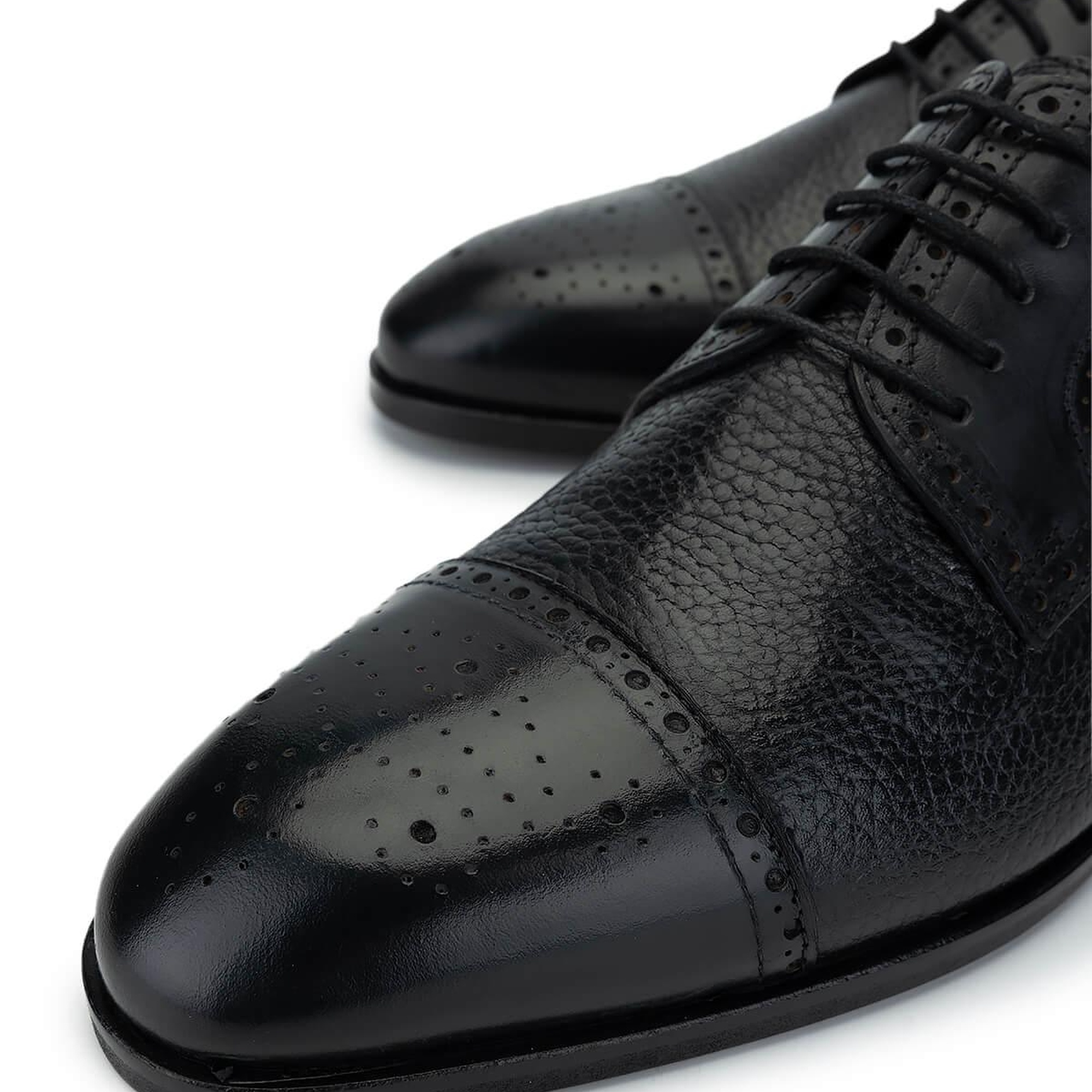 Tamer Tanca Erkek Hakiki Deri Siyah Klasik Ayakkabı