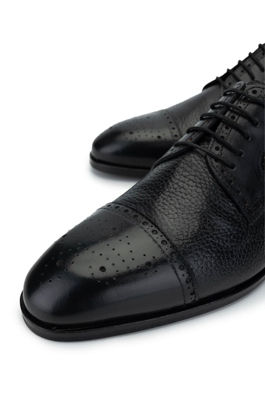  Tamer Tanca Erkek Hakiki Deri Siyah Klasik Ayakkabı