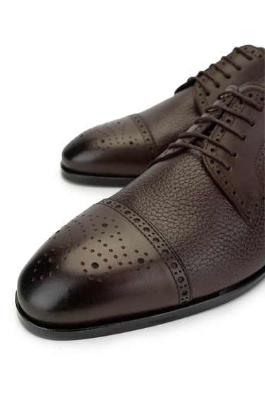  Tamer Tanca Erkek Hakiki Deri Kahverengi Klasik Ayakkabı