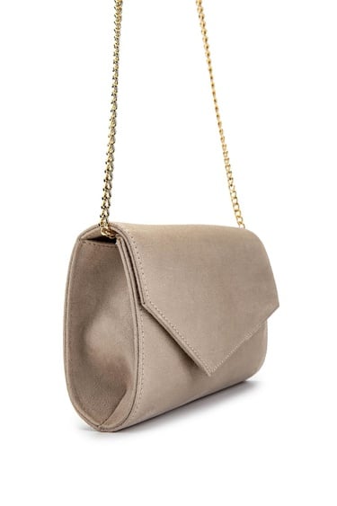  Tamer Tanca Kadın Vegan Bej Süet Omuz Çanta