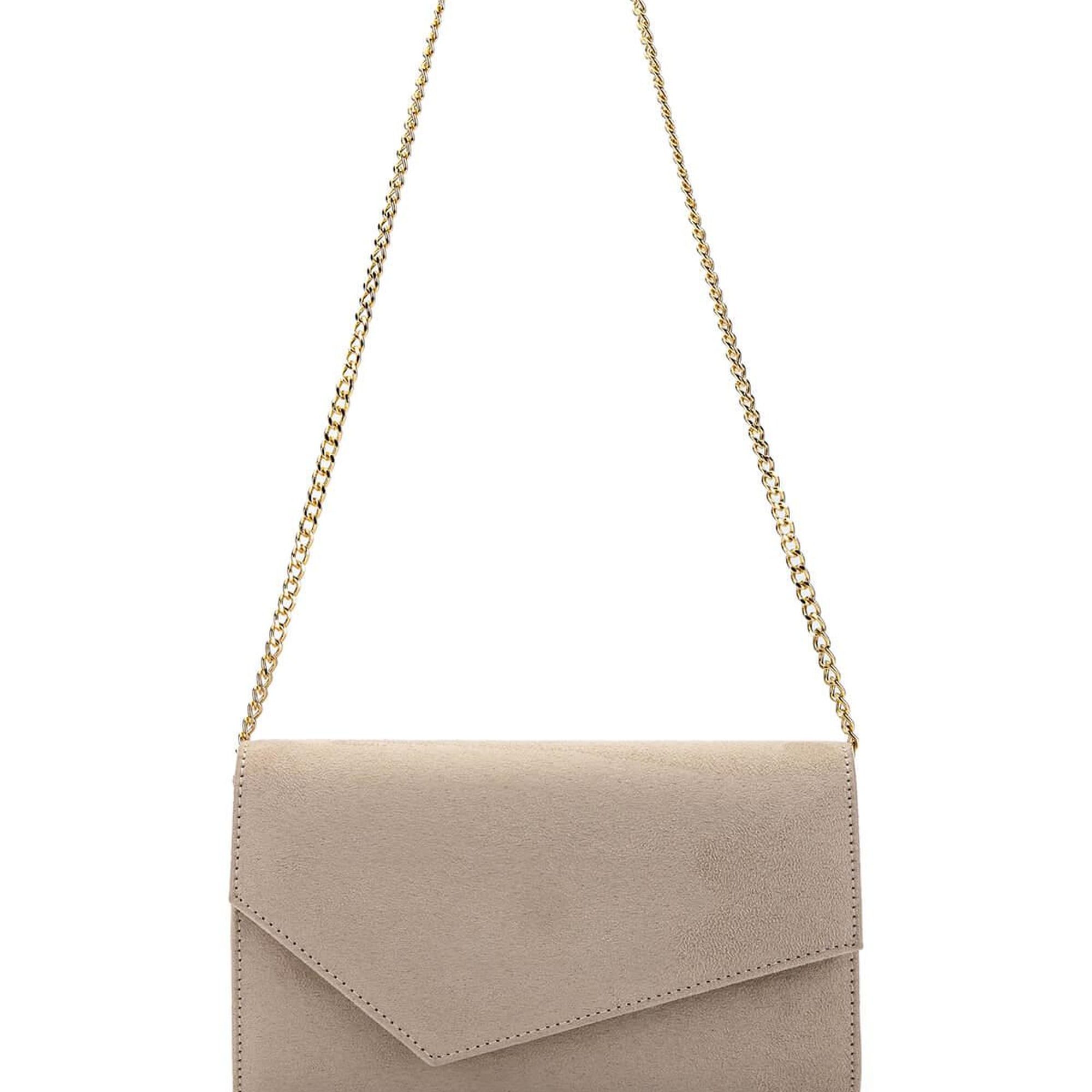 Tamer Tanca Kadın Vegan Bej Süet Omuz Çanta