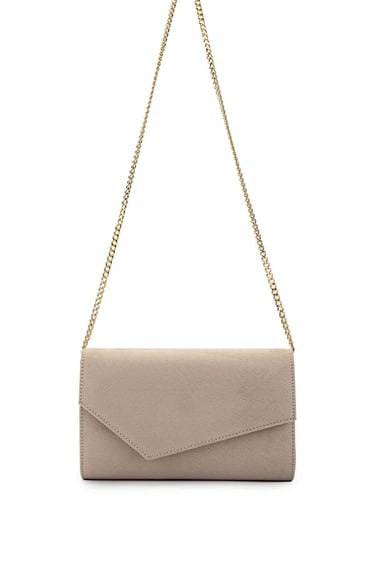 Tamer Tanca Kadın Vegan Bej Süet Omuz Çanta