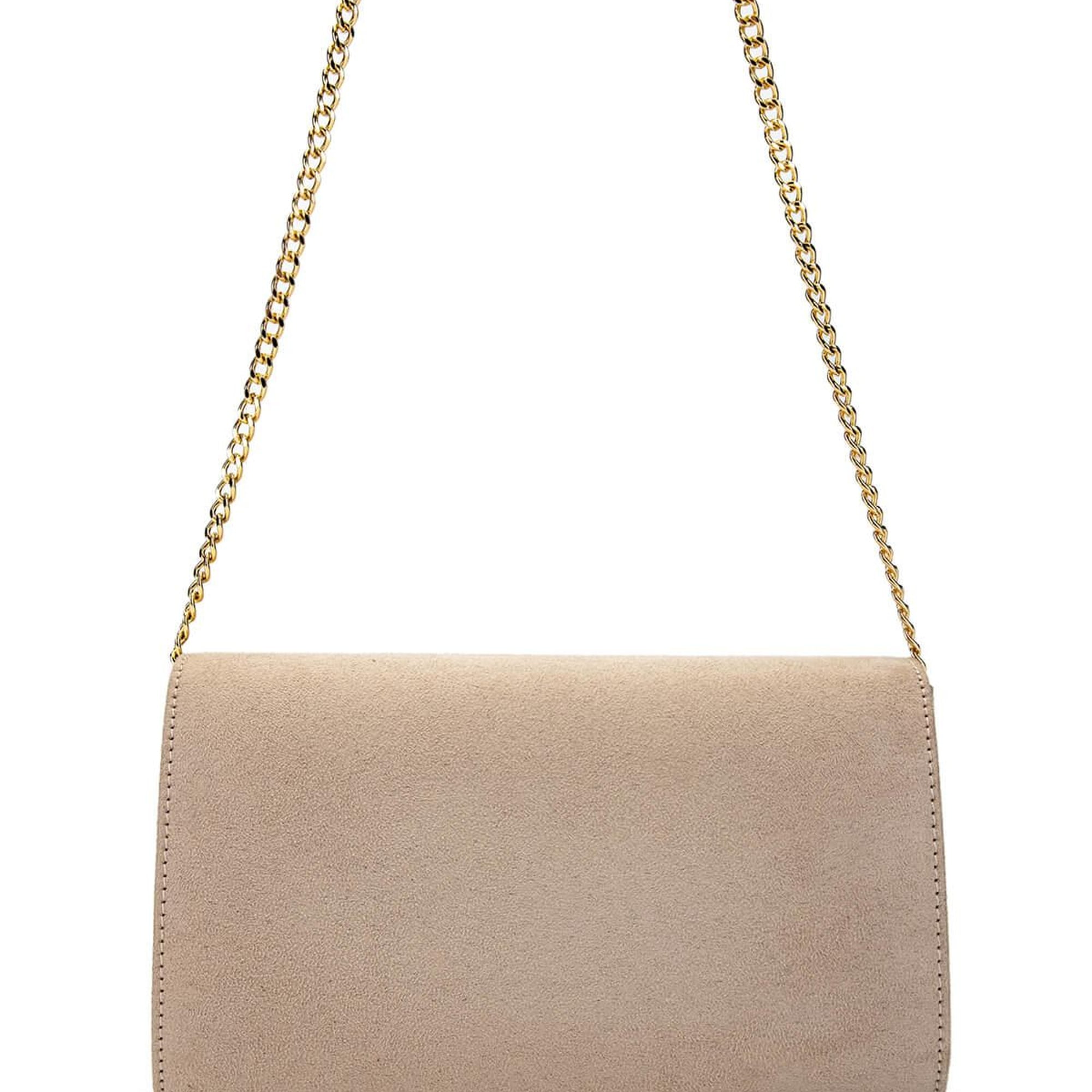 Tamer Tanca Kadın Vegan Bej Süet Omuz Çanta