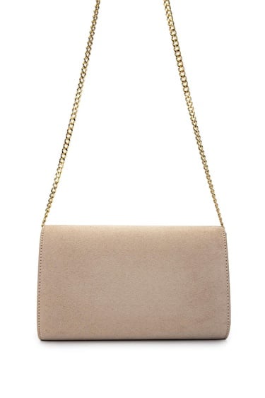  Tamer Tanca Kadın Vegan Bej Süet Omuz Çanta